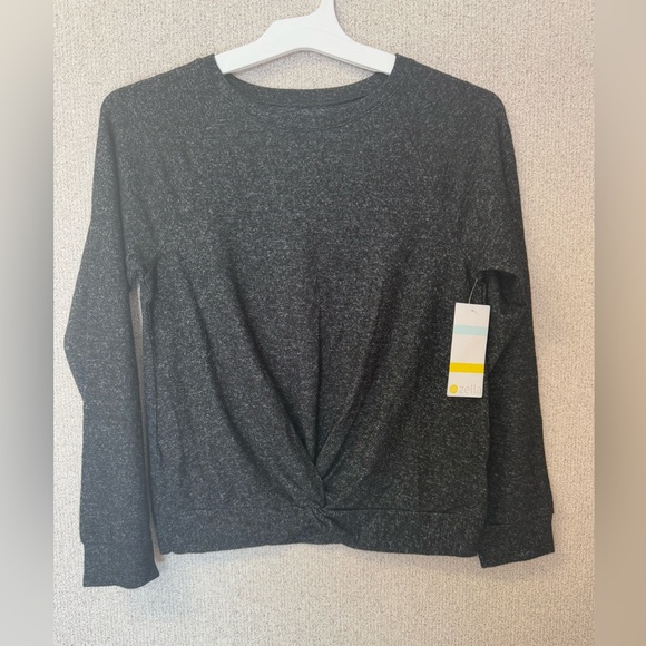 Zella Girls Large 10/12 Long Sleeve Rouched Cropped Shirt Nwt‎ - Picture 1 of 5